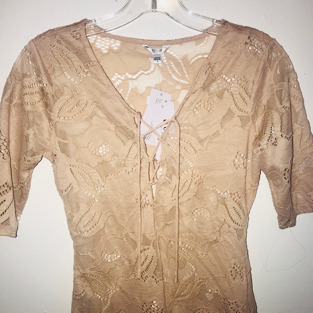 Sold-  GUESS Frida Lace Up Bodysuit - Picture 5 of 7